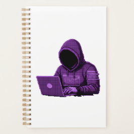 Cyper Pixel Art Spiral Notizbuch -Tech Journal Planer