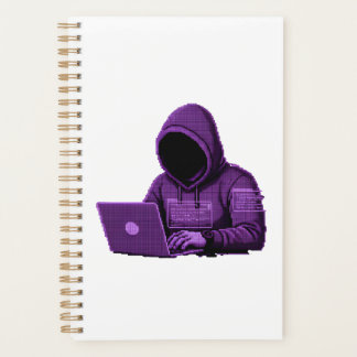 Cyper Pixel Art Spiral Notizbuch -Tech Journal Planer