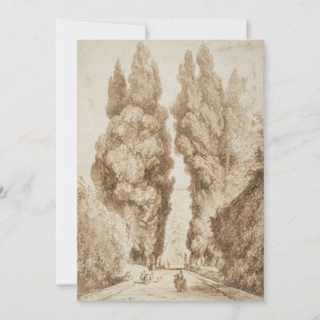 Cypress Avenue in Villa d Este Tivoli by Fragonard (Vorderseite)