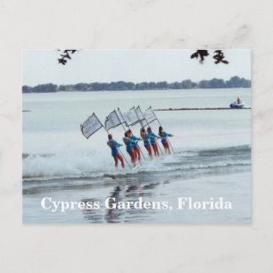 Cypress Gardens Florida Girls Wasser Skifahren Pos Postkarte