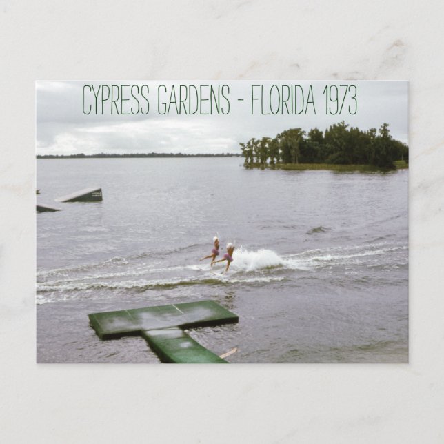 Cypress Gardens Water Ski Show Vintag Inspiriert Postkarte (Vorderseite)