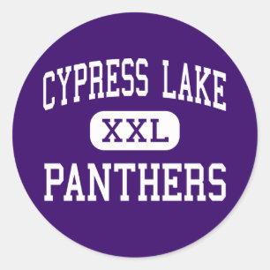 Cypress Lake - Panthers - Hoch - Fort Myers Runder Aufkleber