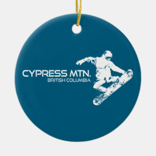 Cypress Mountain British Columbia Snowboarder Keramik Ornament