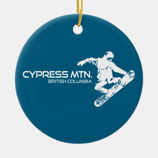 Cypress Mountain British Columbia Snowboarder Keramik Ornament (Vorne)