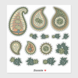 Cypress Paisley Icon Set Aufkleber
