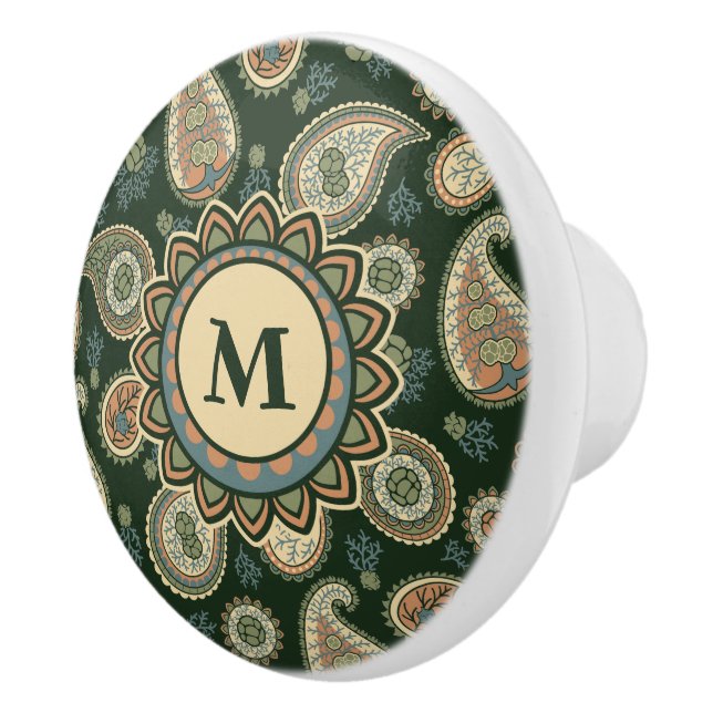 Cypress Paisley Pattern Keramik Knob Keramikknauf (Rechts)