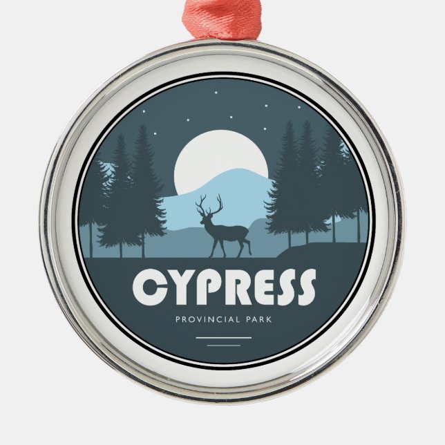 Cypress Provincial Park Deer Ornament Aus Metall (Vorne)