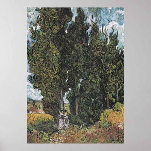 Cypress Trees by Van Gogh Poster (Vorne)