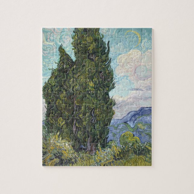 Cypresse von Van Gogh Puzzle (Vertikal)