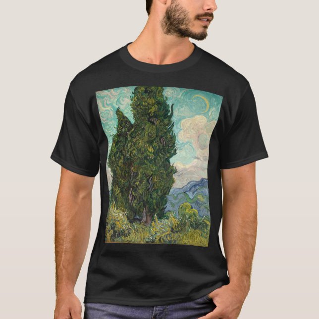 Cypresses 1889 Vincent Van Gogh T-Shirt (Vorderseite)