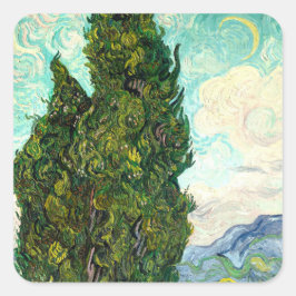 Cypresses Landschaftskunst Vincent Van Gogh Srapbo Quadratischer Aufkleber