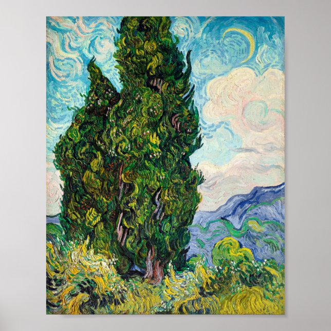 Cypresses Vincent van Gogh Gemälde Poster (Vorne)