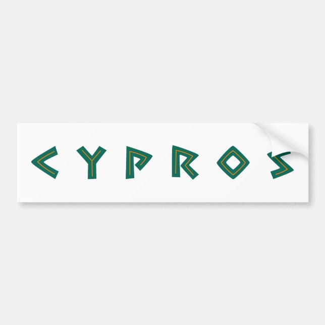 Cypros text Cyprus country symbol greek nation tra Autoaufkleber (Vorne)