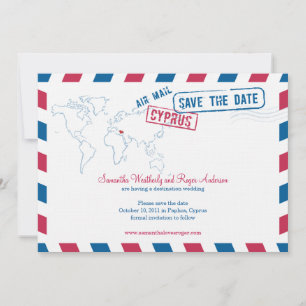 Cyprus Air Mail Wedding Save the Date