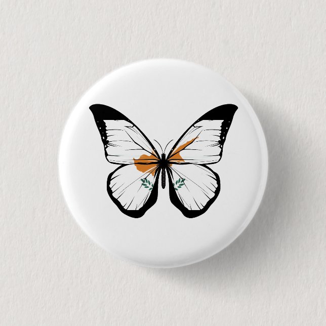 Cyprus Butterfly Flag Button (Vorderseite)