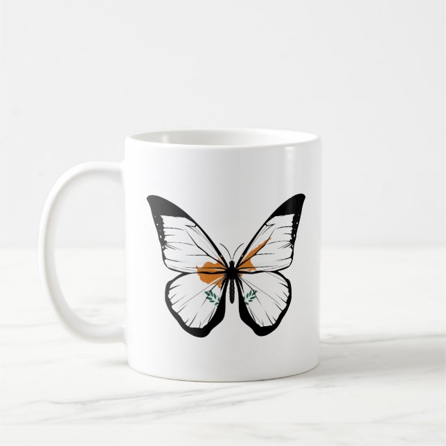 Cyprus Butterfly Flag Kaffeetasse (Links)