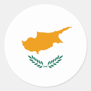 Cyprus Fisheye Flag Sticker