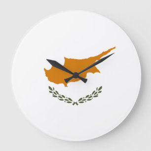 Cyprus Flag Große Wanduhr