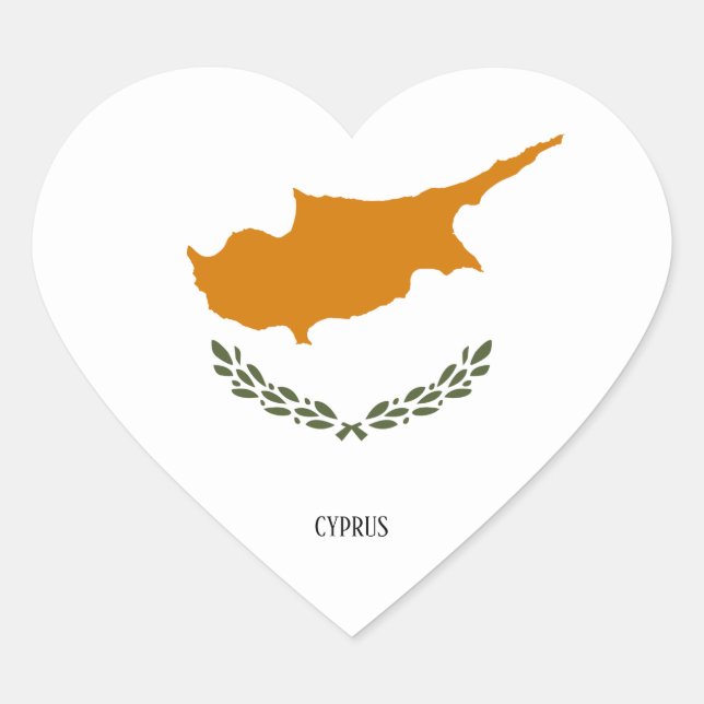 Cyprus Flag Splendid Patriotic Herz-Aufkleber (Vorderseite)