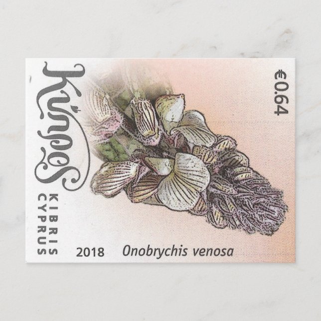 Cyprus nature stamp flower spring flowers purple postkarte (Vorderseite)