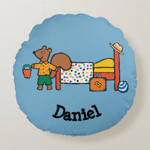 Cyril das Eichhörnchen auf Ferien Rundes Kissen