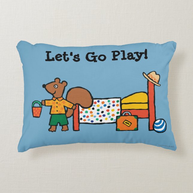 Cyril das Eichhörnchen auf Ferien Zierkissen (Vorderseite)