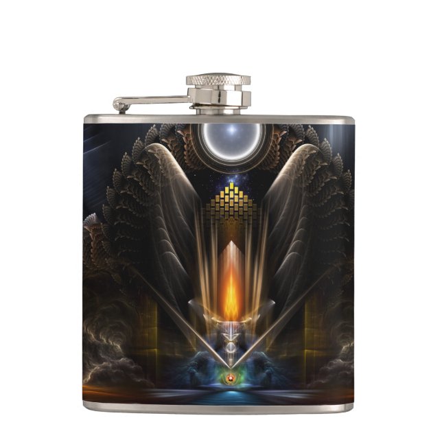 Cyritous, der Tempel des Orbs von Karinos Flask Flachmann (Vorderseite)