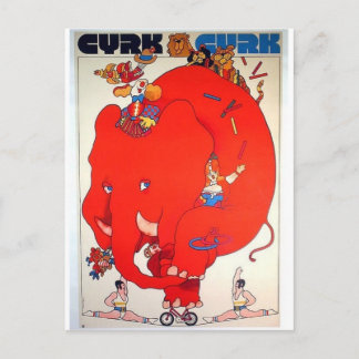 Cyrk-Elefanten-Vintage-Plakat Postkarte