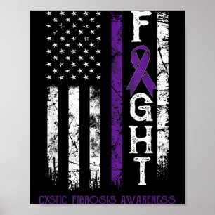 Cystic Fibrosis Kämpfer Us Flagge Poster