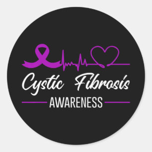Cystische Fibrose Sensibilisierung Heartbeat Liebe Runder Aufkleber