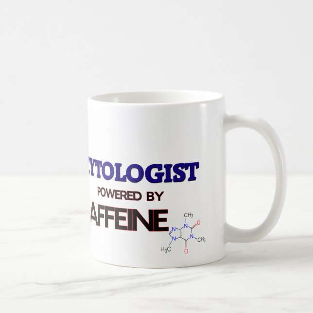 Cytologist angetrieben durch Koffein Kaffeetasse (Rechts)