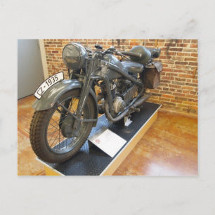 CZ-1935 Militärisches Vintages Motorrad Postkarte