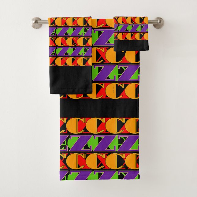 CZ Random Letters Badhandtuch Set (Insitu)