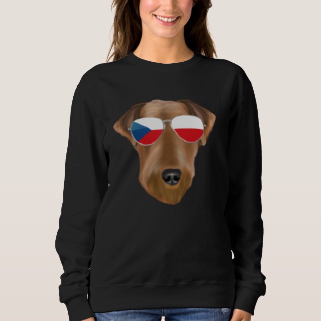 Czech Flag Airedale Terrier Dog Czech Republic Poc Sweatshirt (Vorderseite)