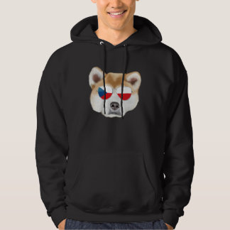 Czech Flag Akita Dog Czech Republic Pocket Hoodie