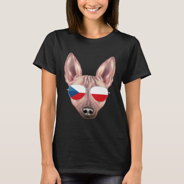 Czech Flag American Hairless Terrier Czech Republi T-Shirt (Vorderseite)