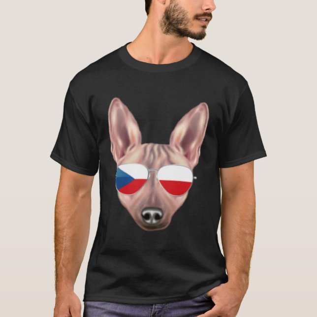 Czech Flag American Hairless Terrier Czech Republi T-Shirt (Vorderseite)