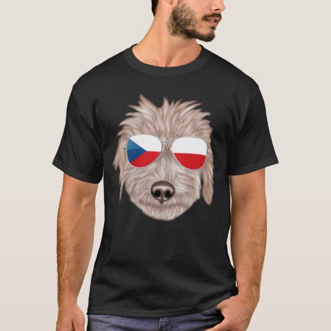 Czech Flag Bedlington Terrier Dog Czech Republic P T-Shirt (Vorderseite)