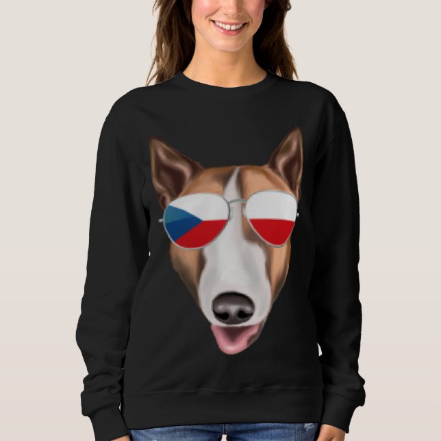Czech Flag Bull Terrier Dog Czech Republic Pocket Sweatshirt (Vorderseite)