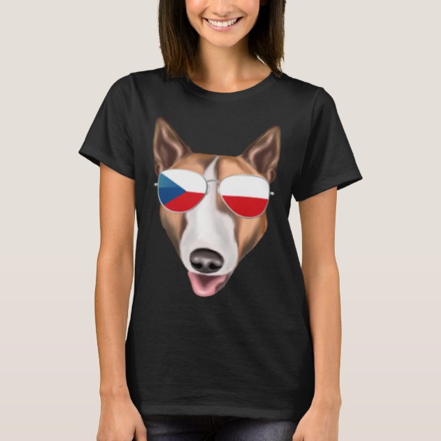 Czech Flag Bull Terrier Dog Czech Republic Pocket T-Shirt (Vorderseite)