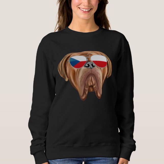 Czech Flag Dogues de Bordeaux Dog Czech Republic P Sweatshirt (Vorderseite)