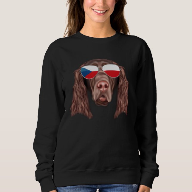 Czech Flag Field Spaniel Dog Czech Republic Pocket Sweatshirt (Vorderseite)