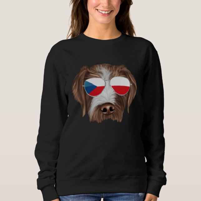 Czech Flag German Wirehaired Pointer Czech Republi Sweatshirt (Vorderseite)