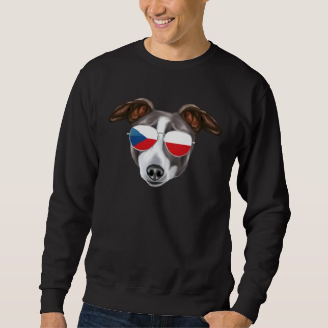 Czech Flag Italian Greyhound Dog Czech Republic Po Sweatshirt (Vorderseite)