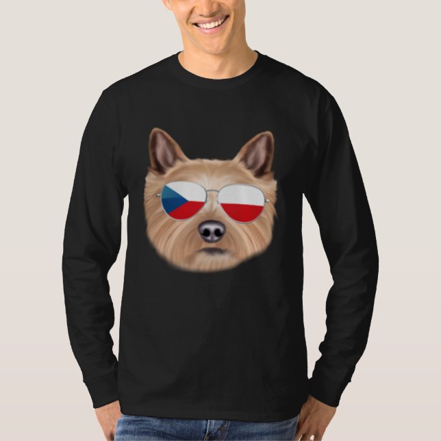 Czech Flag Norwich Terrier Dog Czech Republic Pock T-Shirt (Vorderseite)