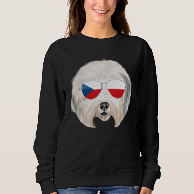 Czech Flag Old English Sheepdog Dog Czech Republic Sweatshirt (Vorderseite)