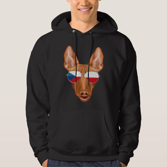 Czech Flag Pharaoh Hound Dog Czech Republic Pocket Hoodie (Vorderseite)