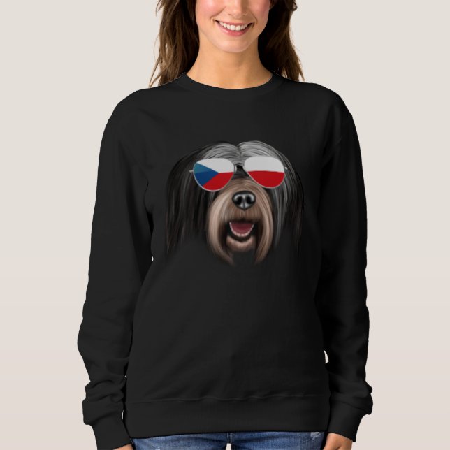 Czech Flag Tibetan Terrier Dog Czech Republic Pock Sweatshirt (Vorderseite)