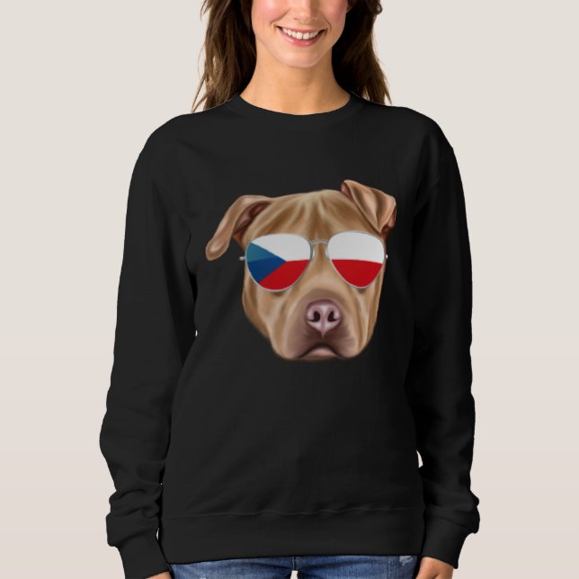 Czech Flag Usa Staffordshire Terrier Czech Republi Sweatshirt (Vorderseite)