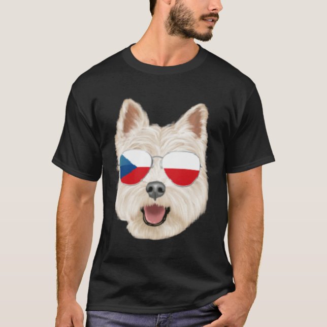 Czech Flag West Highland White Terrier Czech Repub T-Shirt (Vorderseite)